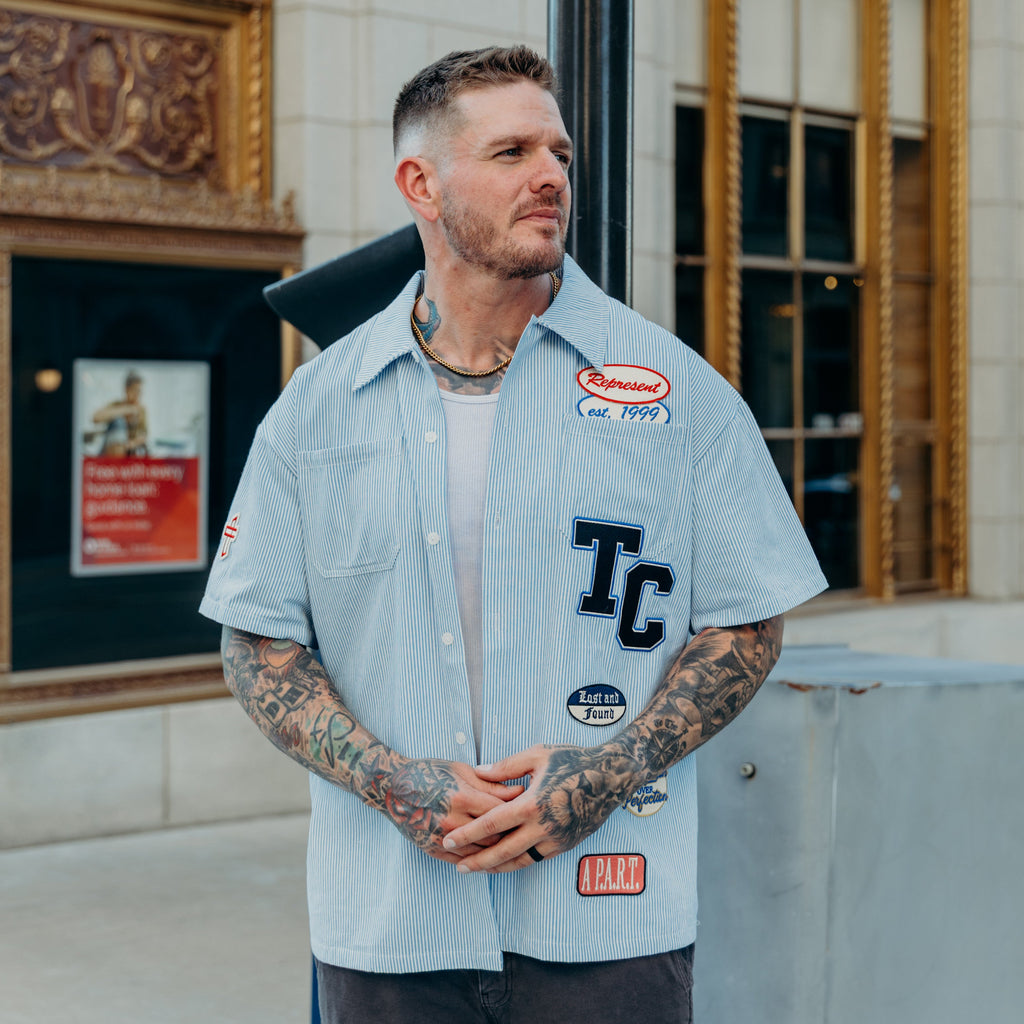 "Patches" SS Button-Up Shirt