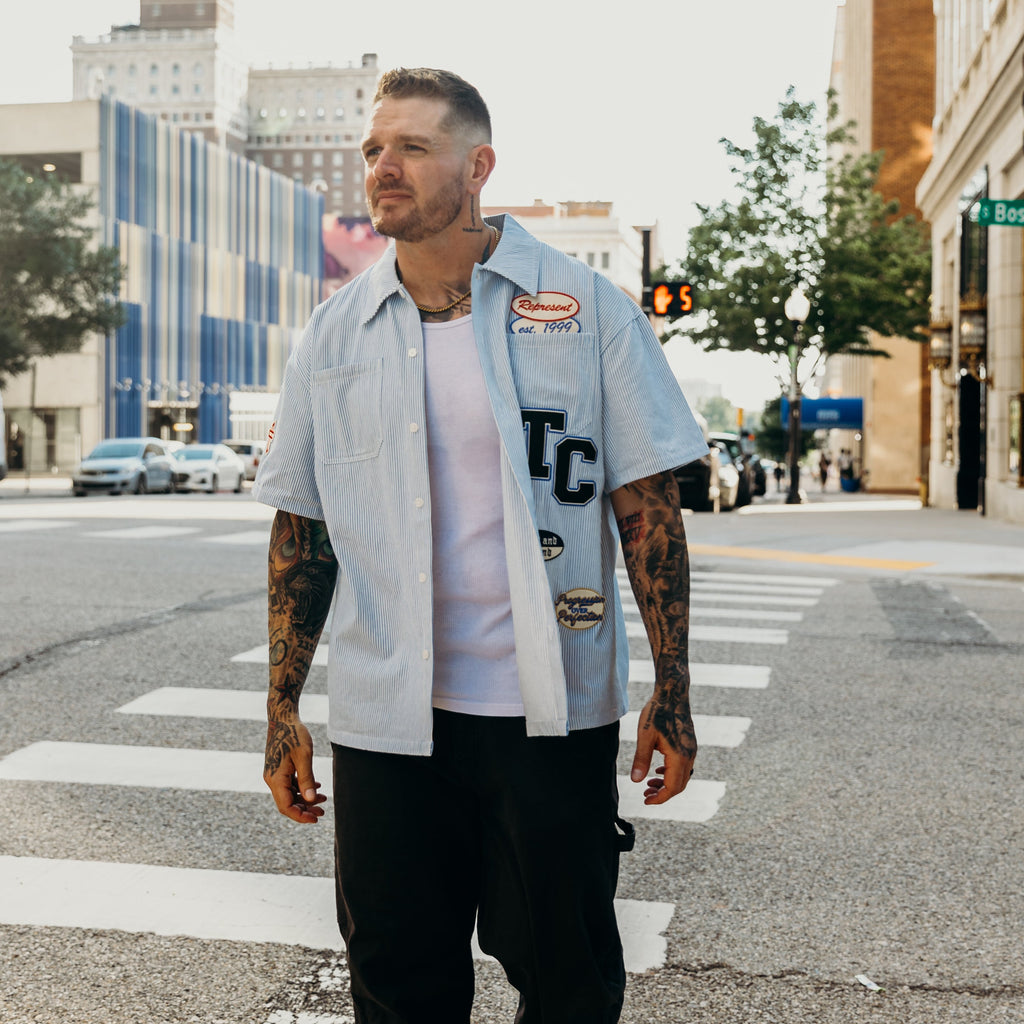 "Patches" SS Button-Up Shirt