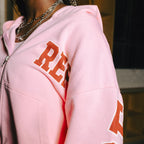 "Represent" Cropped Zip-Up