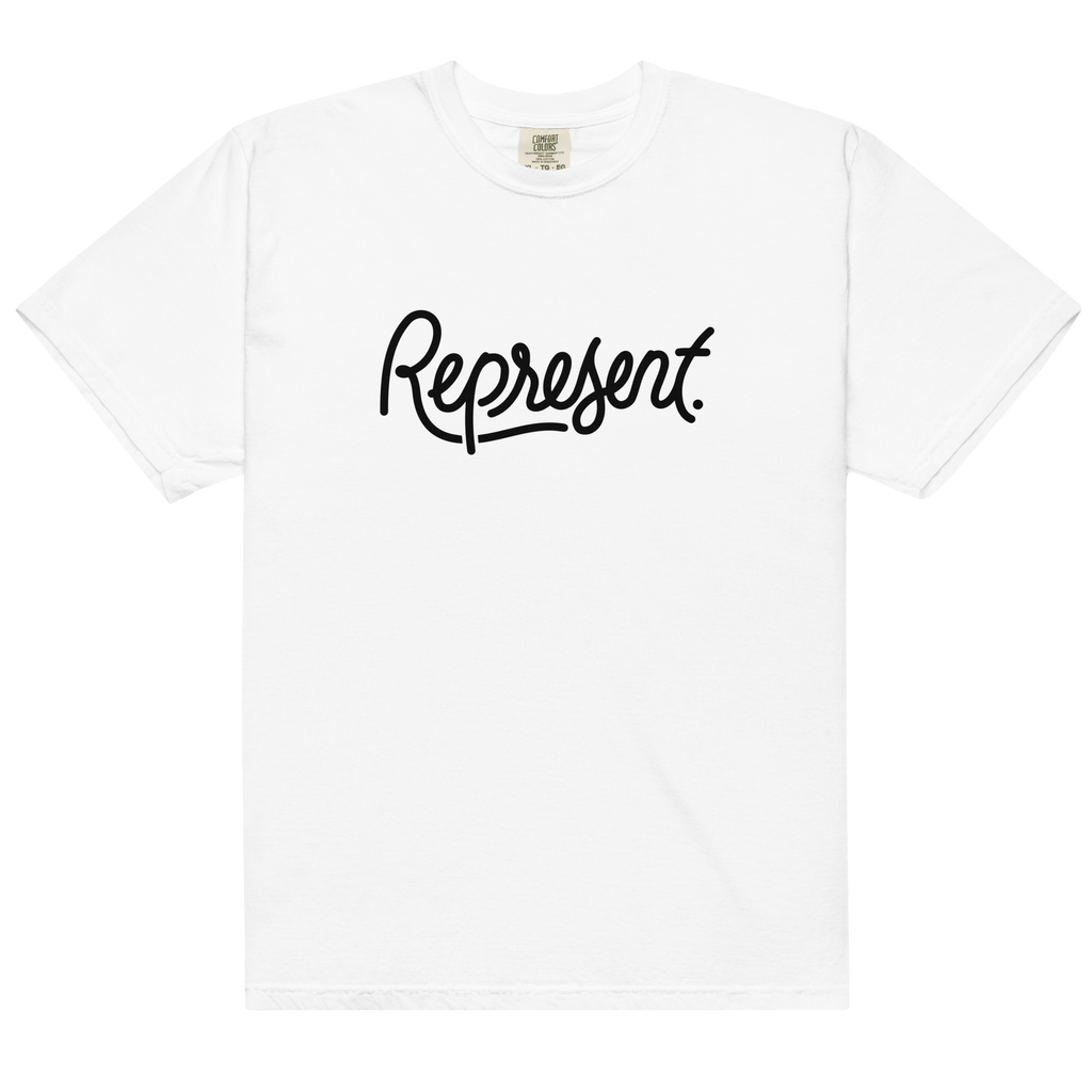 'Represent' White T-Shirt